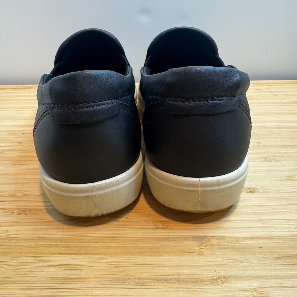 ECCO Soft 7 Woven Slip-On Sneakers Black Leather EU 39 US 8-8.5 Comfort - Picture 7 of 16